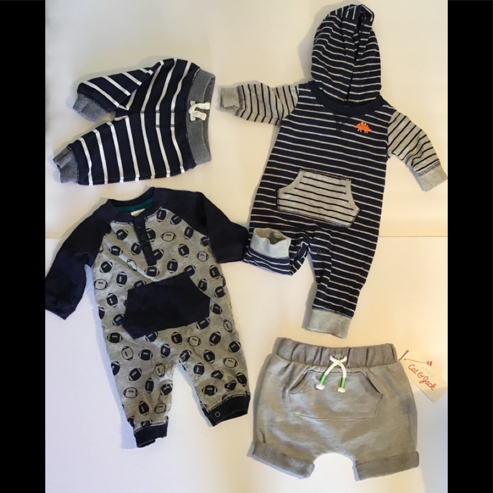 Cat & Jack Gymboree 4 piece bundle Navy and Gray